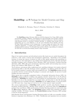 ModelMap: an R Package for Model Creation and Map