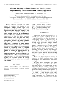 Genital Surgery for Disorders of Sex Development: Implementing a