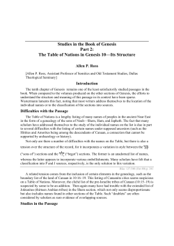 Studies in the Book of Genesis Part 2