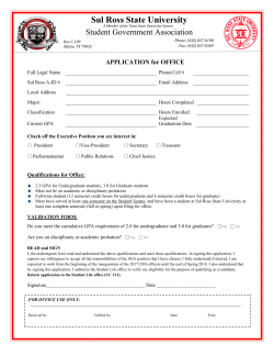 sga executive application - Sul Ross State University