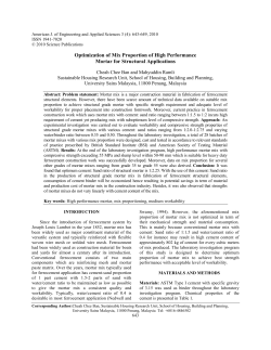 Optimization of Mix Proportion of High Performance Mortar for