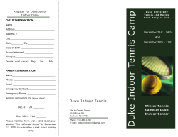 Duk e Indoor Te nnis Camp