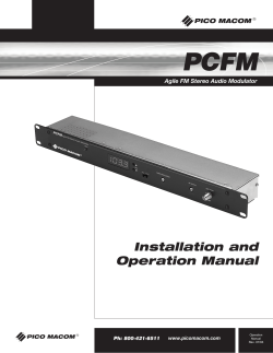 PCFM User Manual