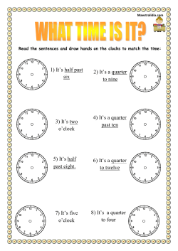 1) It`s half past six 2) It`s a quarter to nine 3) It`s two o
