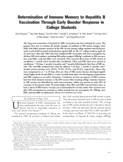 Determination of immune memory to hepatitis B vaccination through