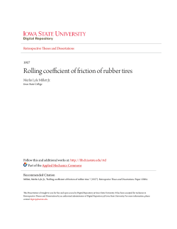 Rolling coefficient of friction of rubber tires
