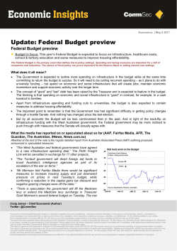 Update: Federal Budget preview