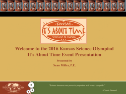 the 2016 Kansas Science Olympiad It`s About Time Event Presentation