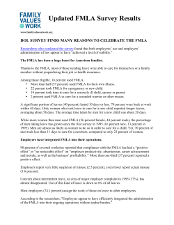 Updated FMLA Survey Results