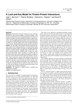 A Lock-and-Key Model for Protein