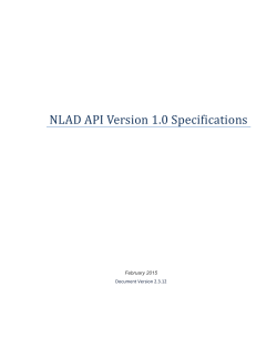 NLAD API Version 1.0 Specifications