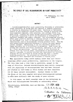 The effect of soil microorganisms on plant productivity