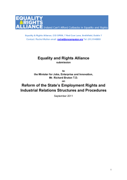 Equality and Rights Alliance Reform of the State`s Employment