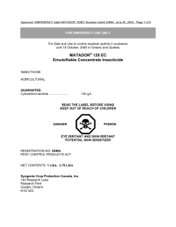 MATADOR&reg; 120 EC Emulsifiable Concentrate
