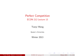 Perfect Competition - Queen`s Economics Department