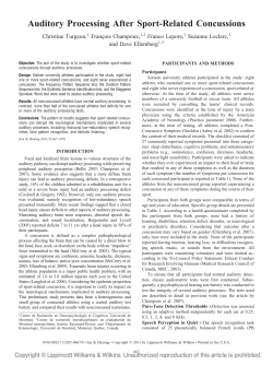 Auditory Processing After Sport