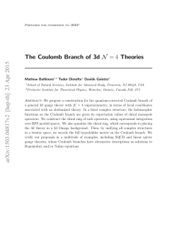 The Coulomb Branch of 3d N = 4 Theories arXiv:1503.04817v2 [hep