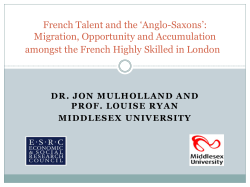 French Talent and the `Anglo-Saxons`: Migration, Opportunity and