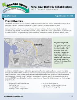 Fact Sheet - Kenai Spur Highway Sports Lake Road to Swires Road