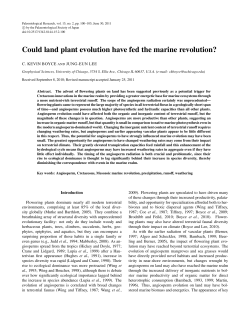 Could land plant evolution have fed the marine revolution?