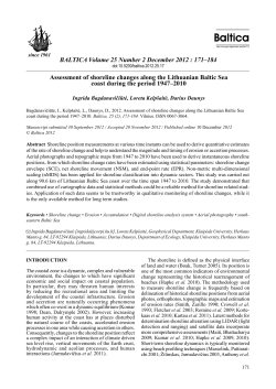 Bagdanavičiūtė, I., Kelp&scaron;aitė, L., Daunys, D. Assessment of