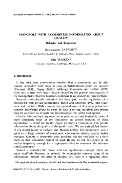 MONOPOLY WITH ASYMMETRIC INFORMATION ABOUT QUALITY