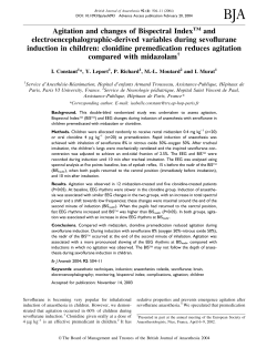 Agitation and changes of Bispectral IndexTM and