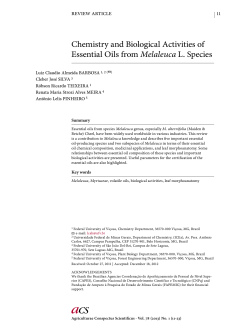 Chemistry and Biological Activities of Essential Oils from Melaleuca