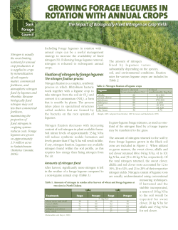 GrowinG ForaGe LeGumes in rotation with annuaL crops