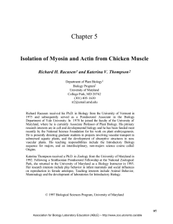Isolation of Myosin and Actin from Chicken Muscle
