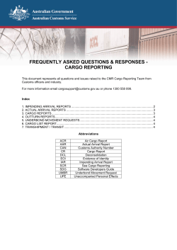 cargo reporting