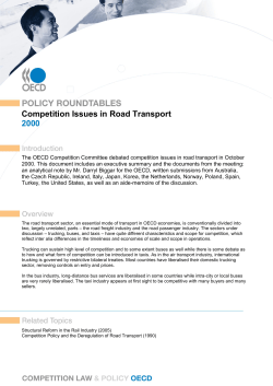 Competition Issues in Road Transport