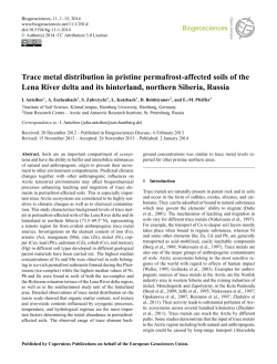 Trace metal distribution in pristine permafrost