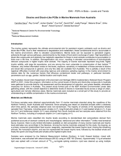 Dioxins and Dioxin-Like PCBs in Marine Mammals