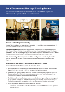 Local Government Heritage Planning Forum