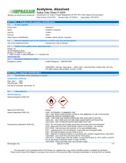 Acetylene Gas C2H2 SDS Safety Data Sheet P4559