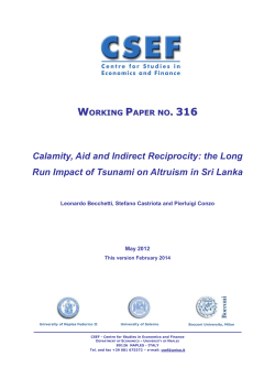 Calamity, Aid and Indirect Reciprocity: the Long Run Impact of