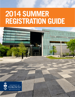 2014 SUmmEr rEgISTrATION gUIDE