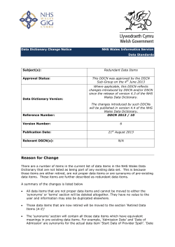 DDCN 2013 / 10 - NHS Wales Informatics Service Information
