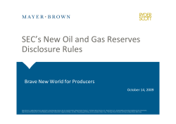 SEC`s New Oil and Gas Reserves Disclosure Rules