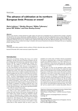 The advance of cultivation at its northern European limit: Process or