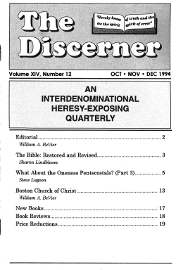 an interdenominational heresy-exposing quarterly