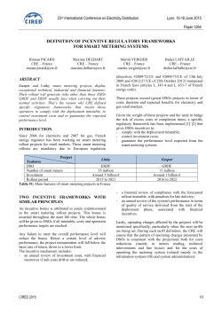 Definition of incentive regulatory frameworks for smart