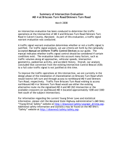 Summary of Intersection Evaluation MD 4 at Briscoes Turn Road