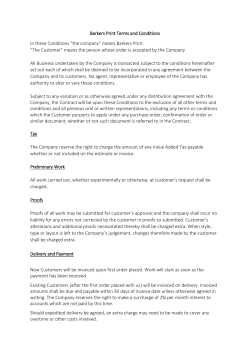 Barkers Print Terms and Conditions In these Conditions &ldquo;the