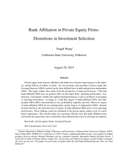 Bank Affiliation in Private Equity Firms