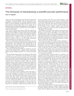 The intricacies of characterizing a scientific journal`s performance