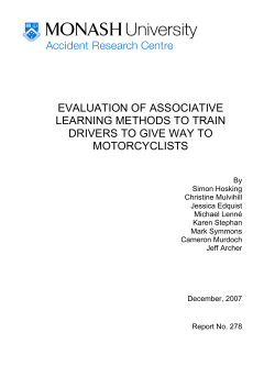 Evaluation of associative learning methods to train drivers to give