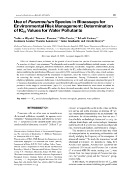 Use of Paramecium Species in Bioassays for Environmental Risk