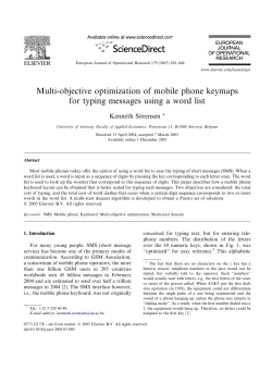 Multi-objective optimization of mobile phone keymaps for
